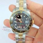 Perfect Replica Rolex GMT Master 36MM Watch - Women Size Two-Tone Gold Bracelet Black Face